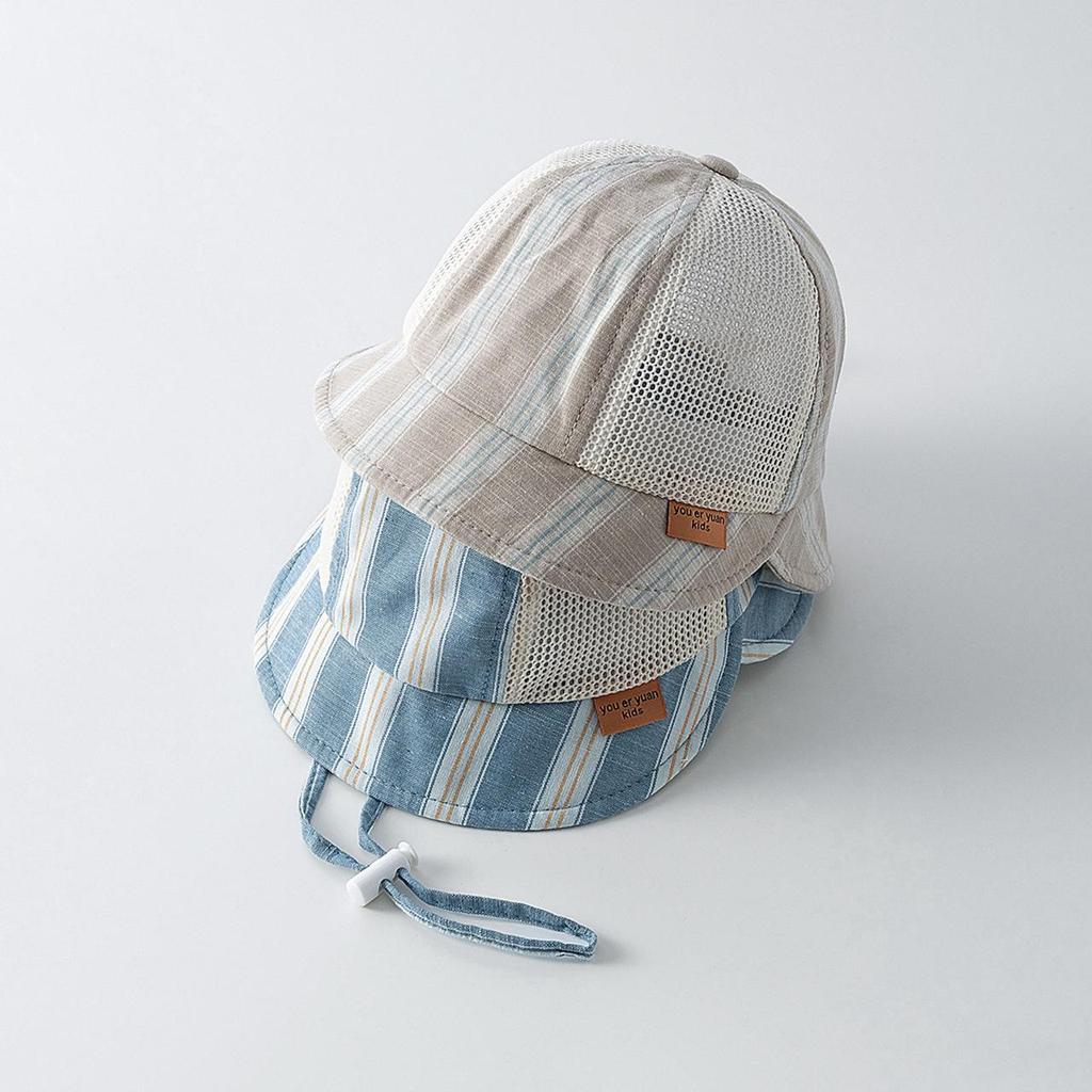 Summer Baby Mesh Breathable Bucket Hat Cute Dot Striped Print Sun Visor Cap for Toddler Boys Girls Outdoor Thin Infant Fisherman Caps