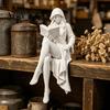3D Printed Home Accents Ghost Girl Reading Statue, Elegant Faceless Figurine, Minimalist White Desk Unique Accessories Decor for Shelf