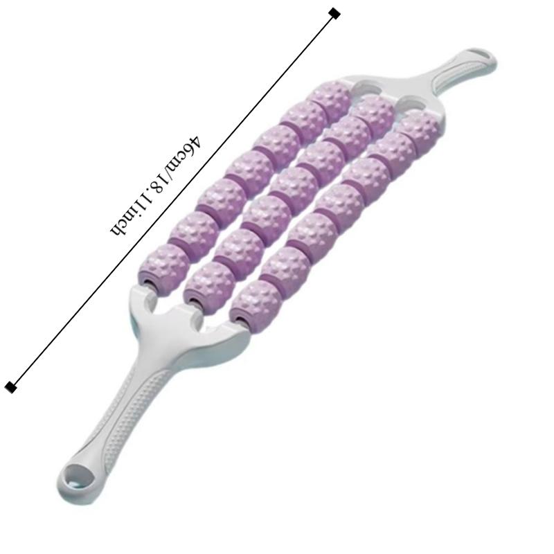Three Rows Curved Massage Roller Multifunction Fascia Stick Portable Yoga Massage Stick  Arms