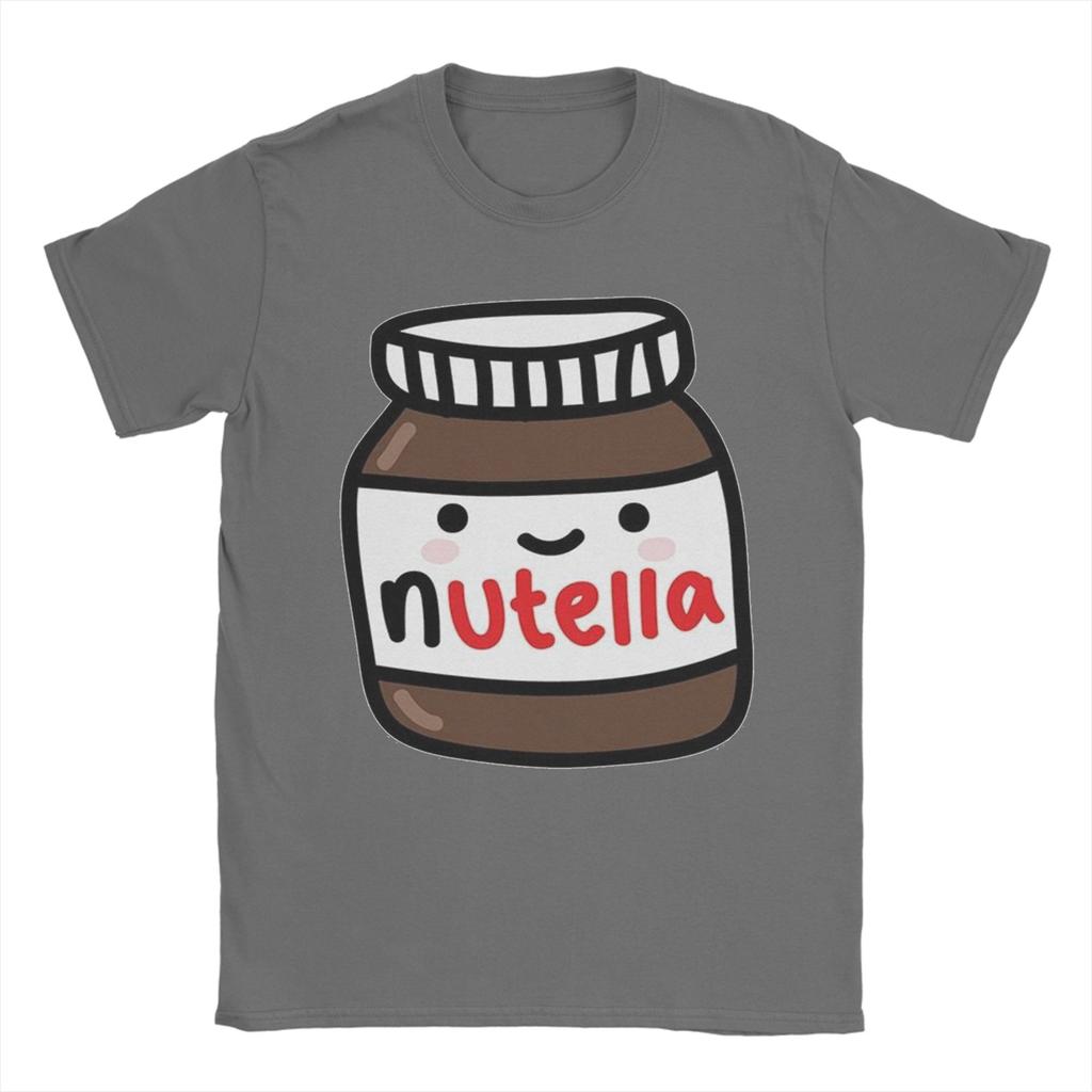 Nutella Koszulka Czekoladowa Unisex Czysta Bawełna Koszulki Vintage Okrągły Dekolt Krótki Rękaw Góra Pomysł na Prezent