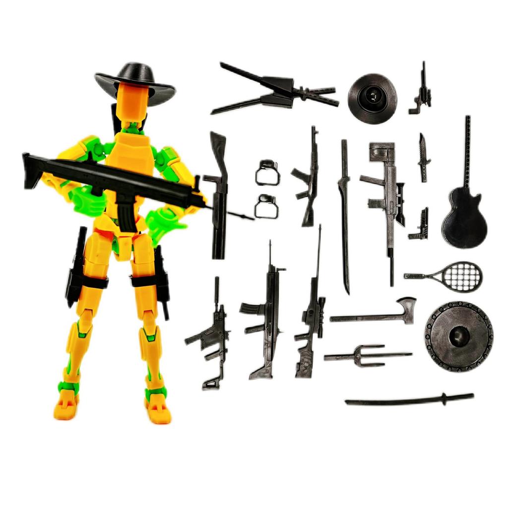Action Figure Model Kit with Customizable Accessories, Poseable Articulated Toy for Creative Play and Display