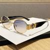 Elliptical Metal Sunglasses For Men And Women With Uv400 Protection For Fashion Sun Protection