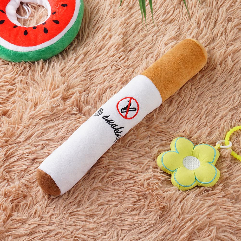 Big Smoke Plush Sound Squeak Fake Cigarettes Toys Interactive Game Bite Resistant Pet Toy Kids Toys Plush Cigarette ShapeToys