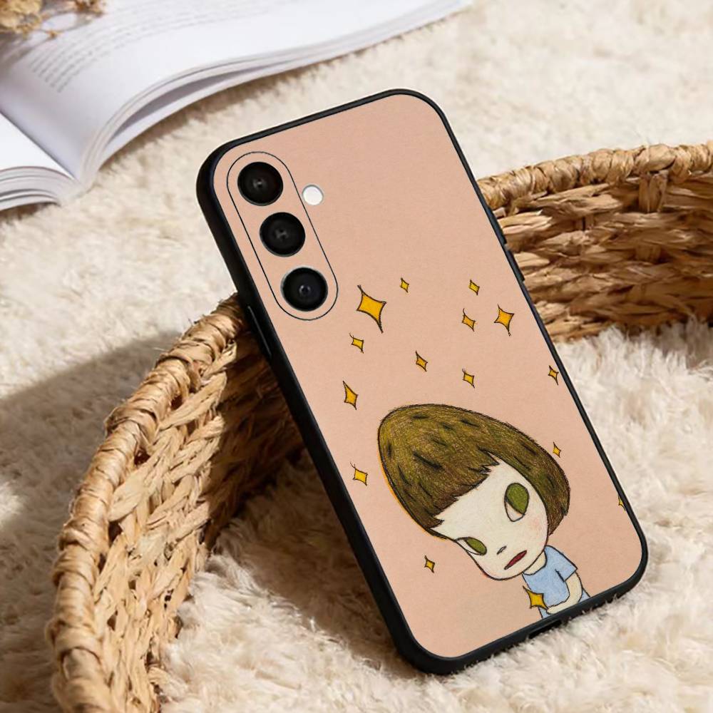 Y-Yoshitomos Art N-Nara Phone Case For Samsung Galaxy A20,21s,22,31,32,52,53,72,73,80,91 Soft Black Shell