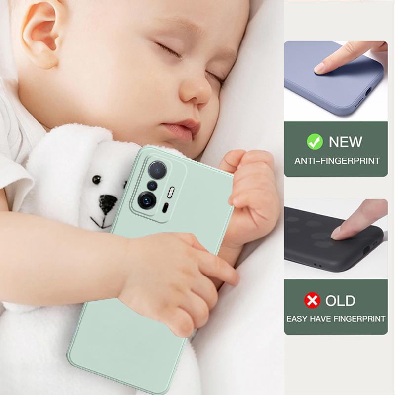 Mi 11T Mi 11 T Mi11T Pro Case čtvercový tekutý silikonový celoprotektorový kryt pro Xiaomi Mi 11T Mi11T Mi 11 T Pro Ultra Lite funda