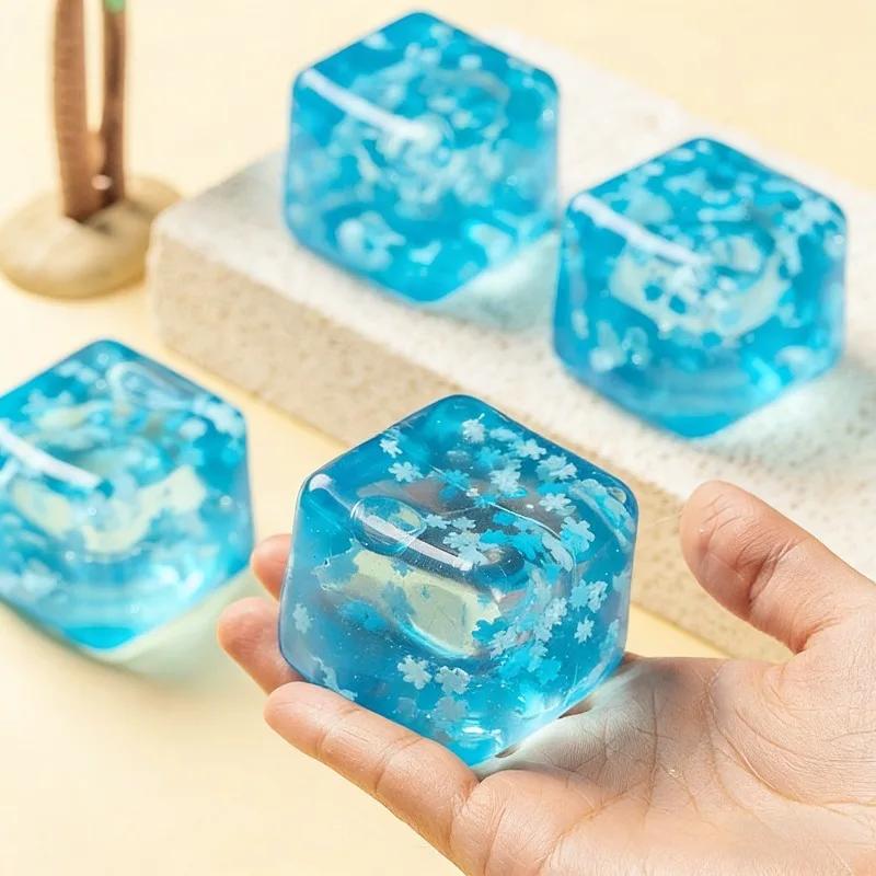Maltose Ice Cube Stress Squeeze Toy - Polar Light Slow Rebound TPR Decompression Block