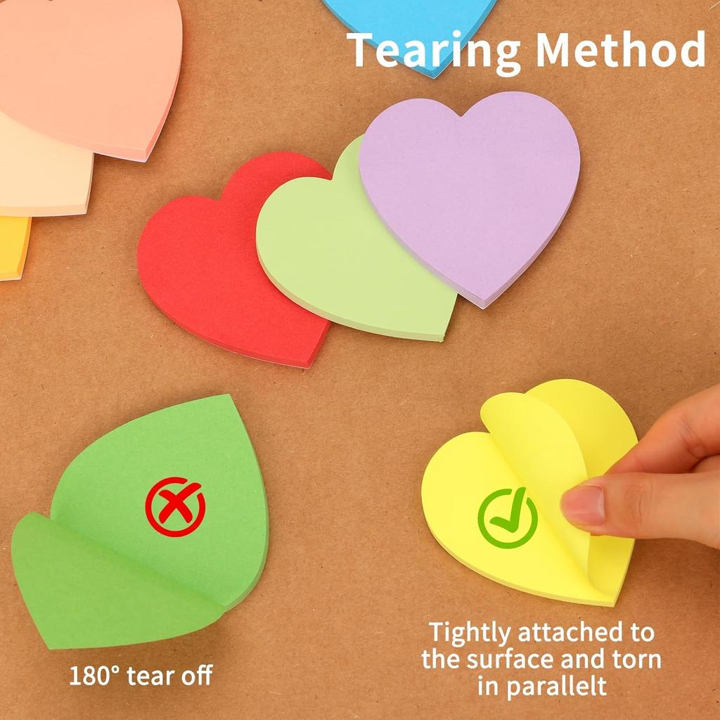 EOOUT Heart Sticky Notes, 16 Colors 60 Sheets/Pad, 960 Sheets Shape Sticky Pad, Cute Memo Pads Colorful Self-Sticky Note Pads for Valentine Gifts