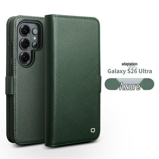 Qiali Leather Magnetic Flip Case for Samsung Galaxy S26 Ultra, Cowhide Protective Cover