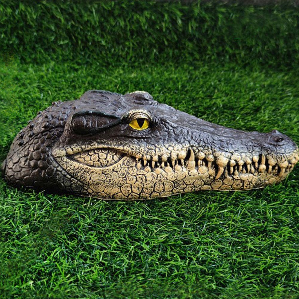 Cap de aligator plutitor Cap de crocodil simulat Decor pentru animale în curte în aer liber Iaz Ornamente plutitoare din rășină de animale