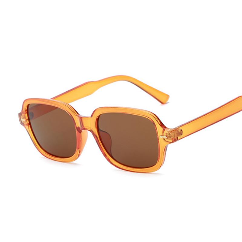 Fashion Black Yellow Square style Classic Vintage Sunglasses Woman Retro Rivet Small Frame Men Sun Eyeglasses Brand Designer Style Oculos De Sol