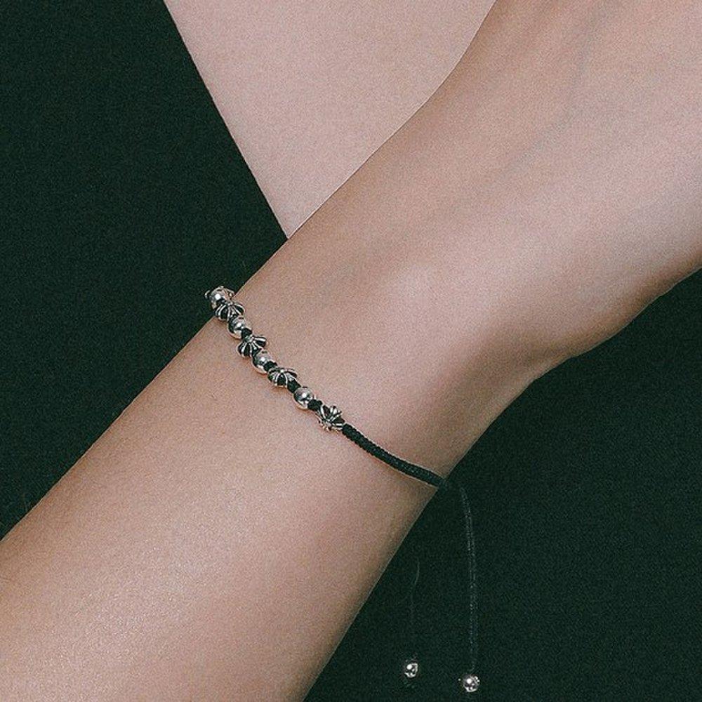 J.Lauren Gothic Cross Silver Ball Knot Bracelet B01046