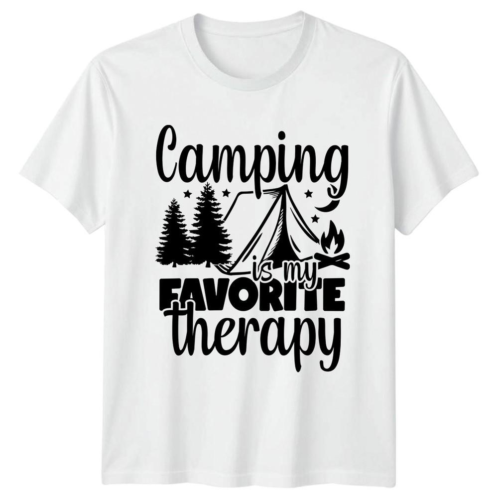 Camping Is My Favorite Therapy TShirt Nature Lover Camping Birthday Gift S