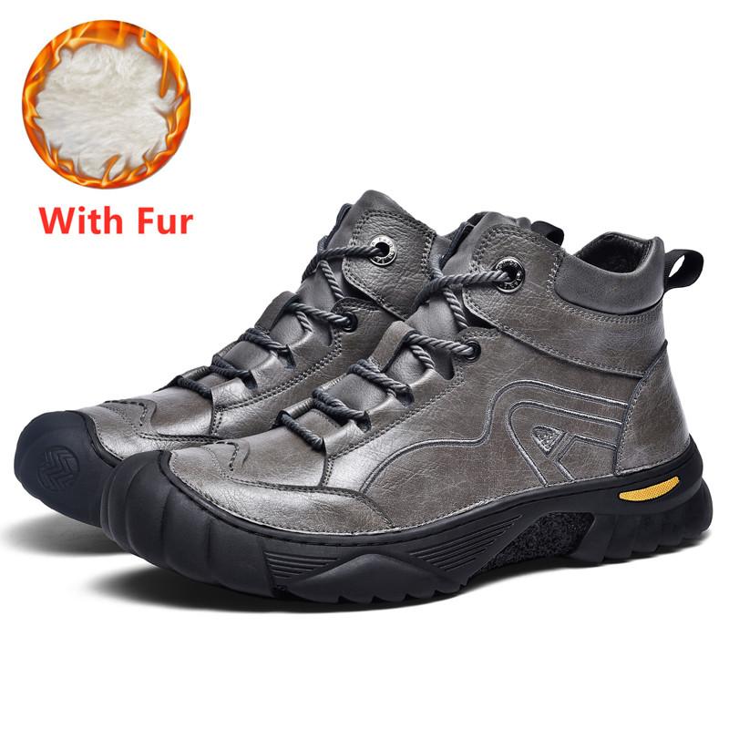 FashionMan Casual Boots Motocross Outdoor Shoes Comfy Genuine Leather Winter Men's Boots Fashion Luxury Brand Men Shoes Hiking Boots