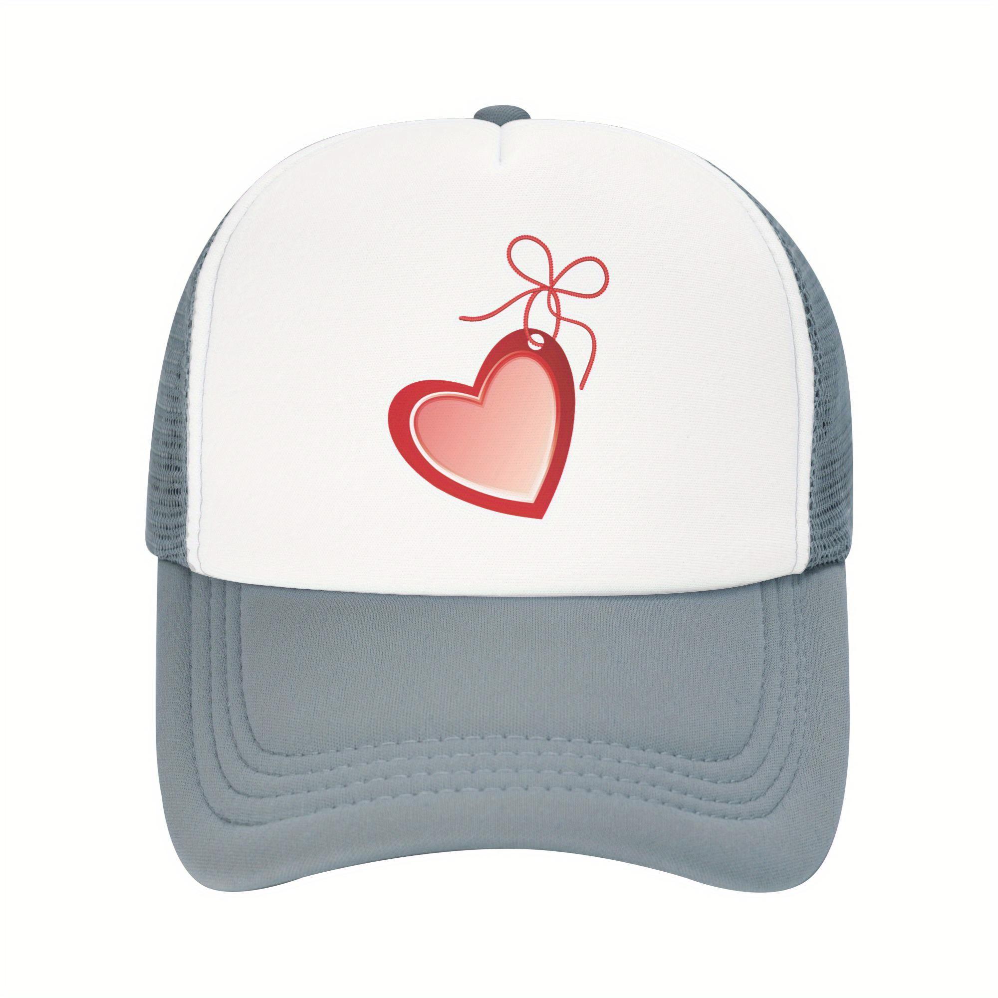 

Heart Tag Graphic Trucker Hat Breathable Mesh Cap Casual Unisex Adult Baseball Hat One Size