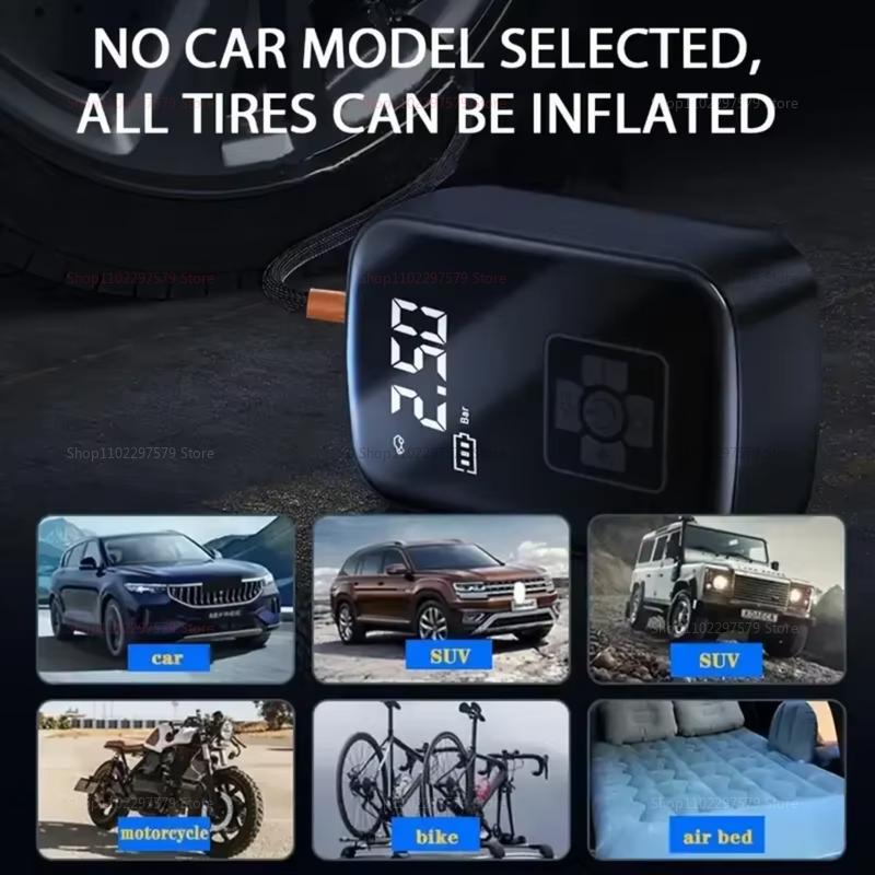 2025 New Wireless Portable Car Air Pump Portable Digital Display Multi-Function Tire Basketball Bicycle Emergency Inflation Pump