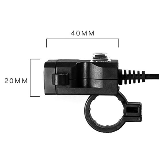 12-24V/9-90V Dual USB Ports Motorcycle Handlebar Rearview Mirror Phone Charger