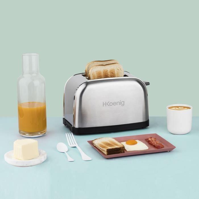 Grille-pain Deux Tranches - HKOENIG - TOS7 - 850 W - Acier Inoxydable