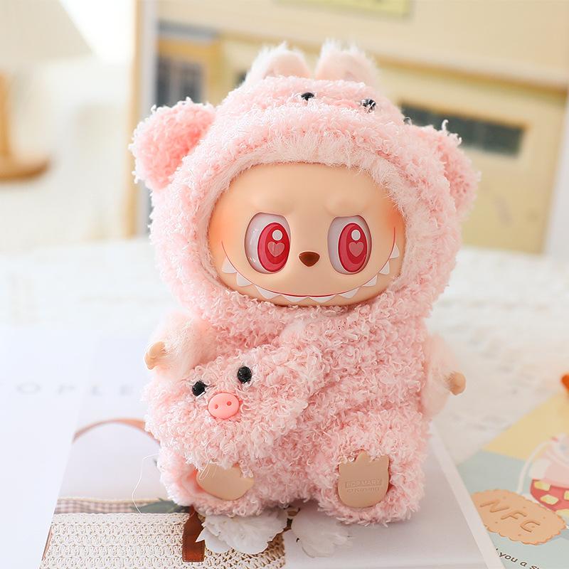 17cm Labubu Clothes Mini Fashion Dolls Clothes DIY Animals Set Macaron Cute Doll Clothing Doll Outfit Accessories Kid Gift