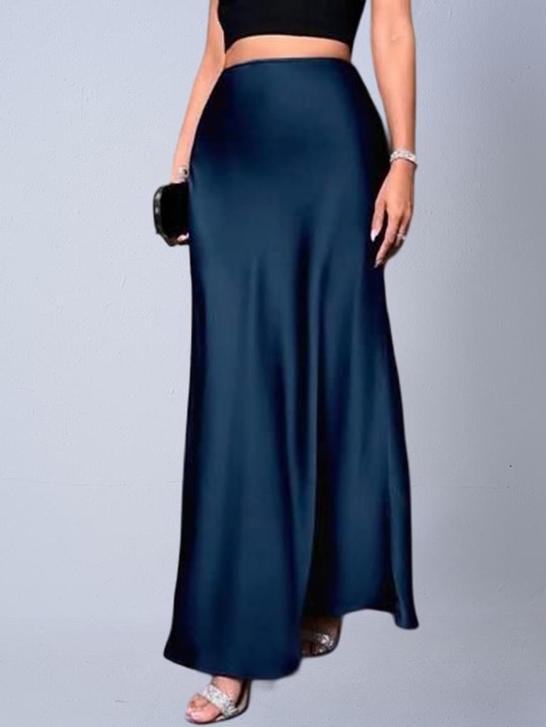 European & American Women's Imitation Silk Long Skirt, 2025 Spring/Autumn Collection