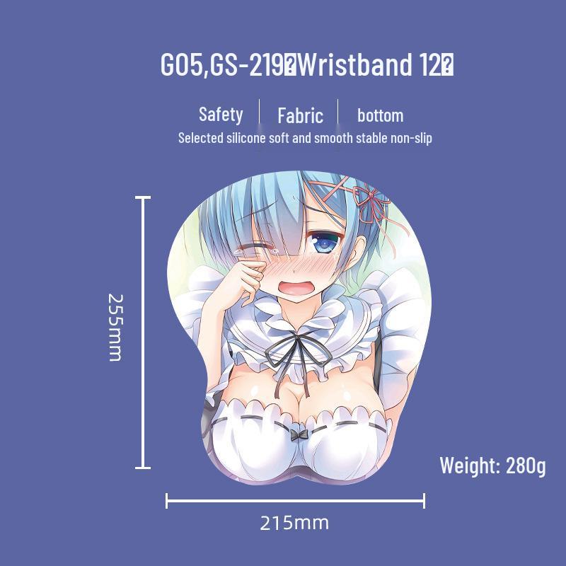 Beautiful Anime 3D Silicone Wrist Rest Mouse Pad - Creative Design, Hot Selling