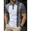 Stylish Striped Short-sleeve Polo Shirt, Casual and Versatile for Daily Life.