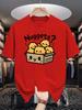 Unisex Crew Neck Tee Chicken Nuggets Cute Cartoon Graphic Print Soft Cotton Loose Short Sleeve Summer Casual Male Streetwear Tops