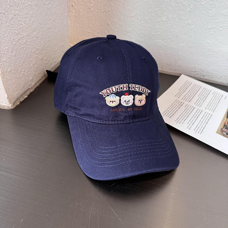 Cap Baseball Fashionable With Little Bear And Letter Embroidery Design For Daily