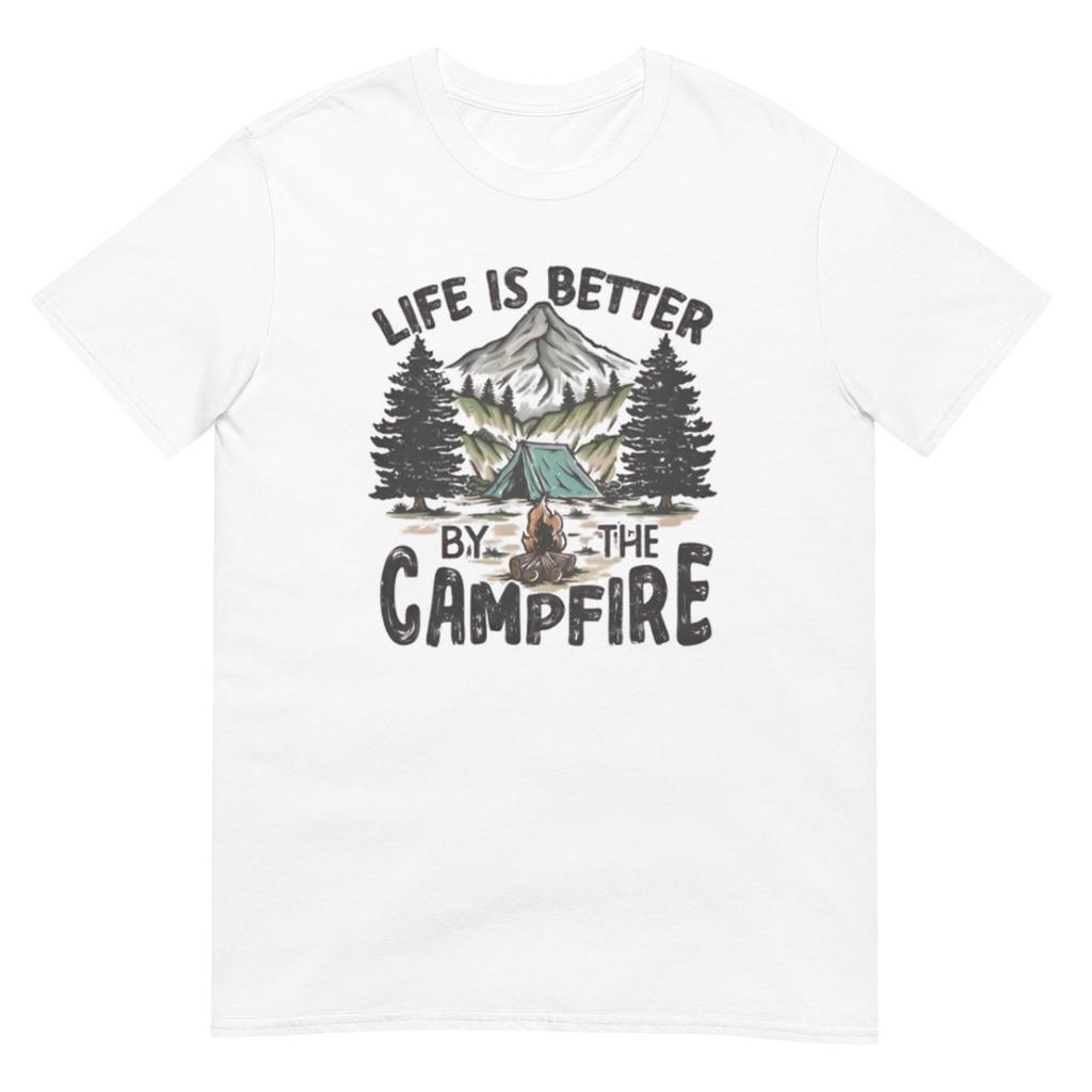 Life Is Better By The Campfire shirt, cozy outdoor graphic tee for camping lovers, perfect adventure gift