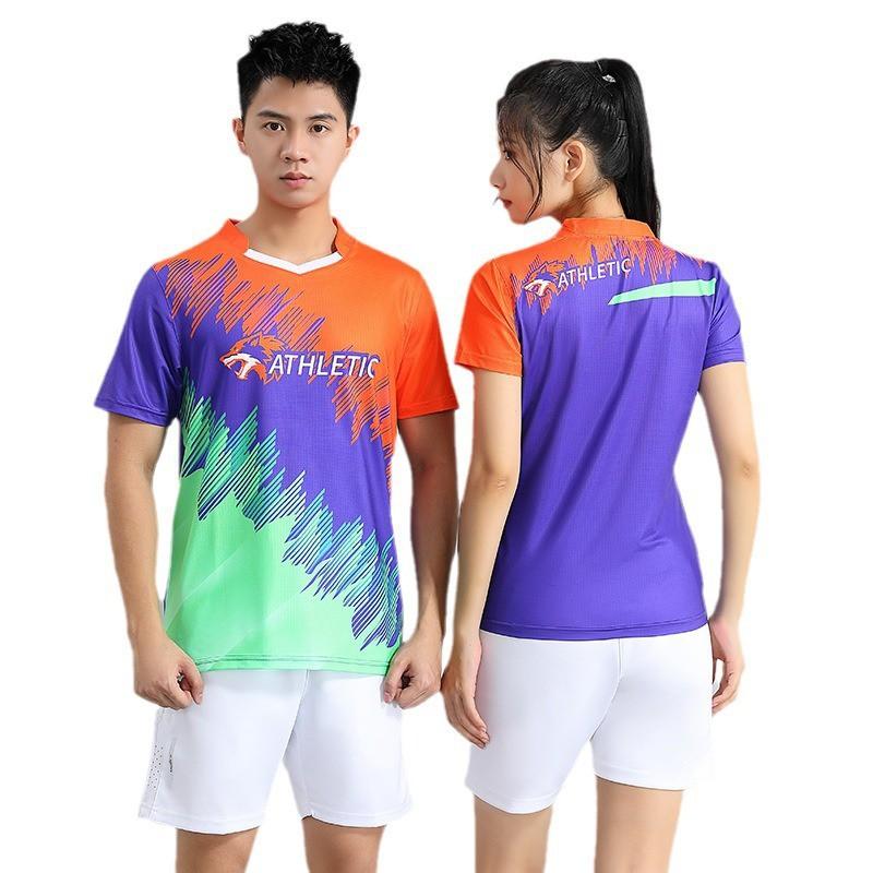 Men Women Badminton Sport T-Shirt Short Sleeve Quick Dry Athletic Wear Training Jersey