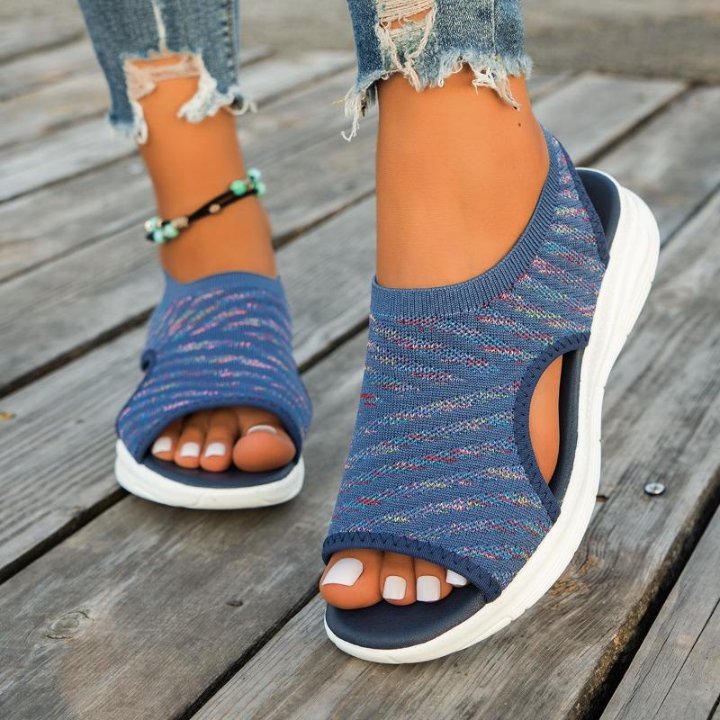 Low-heeled Women's Sports Shoes Thick-soled Fish-mouth Casual Sleeve Sandals Large Size