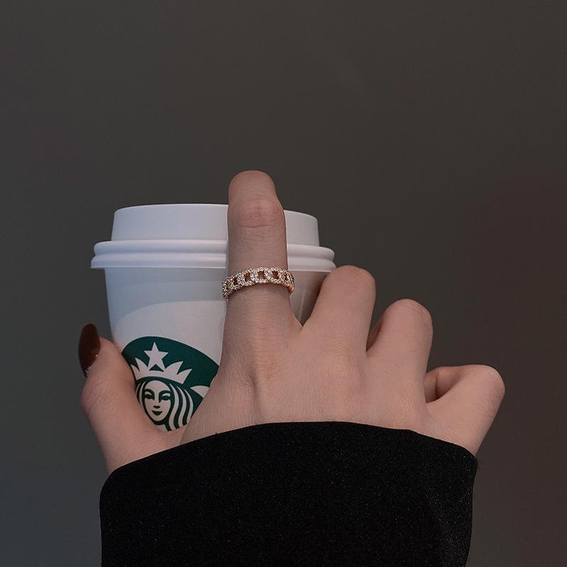 Trendy Geometric Zircon Twist Open Ring - Hot-Selling Fashion Statement