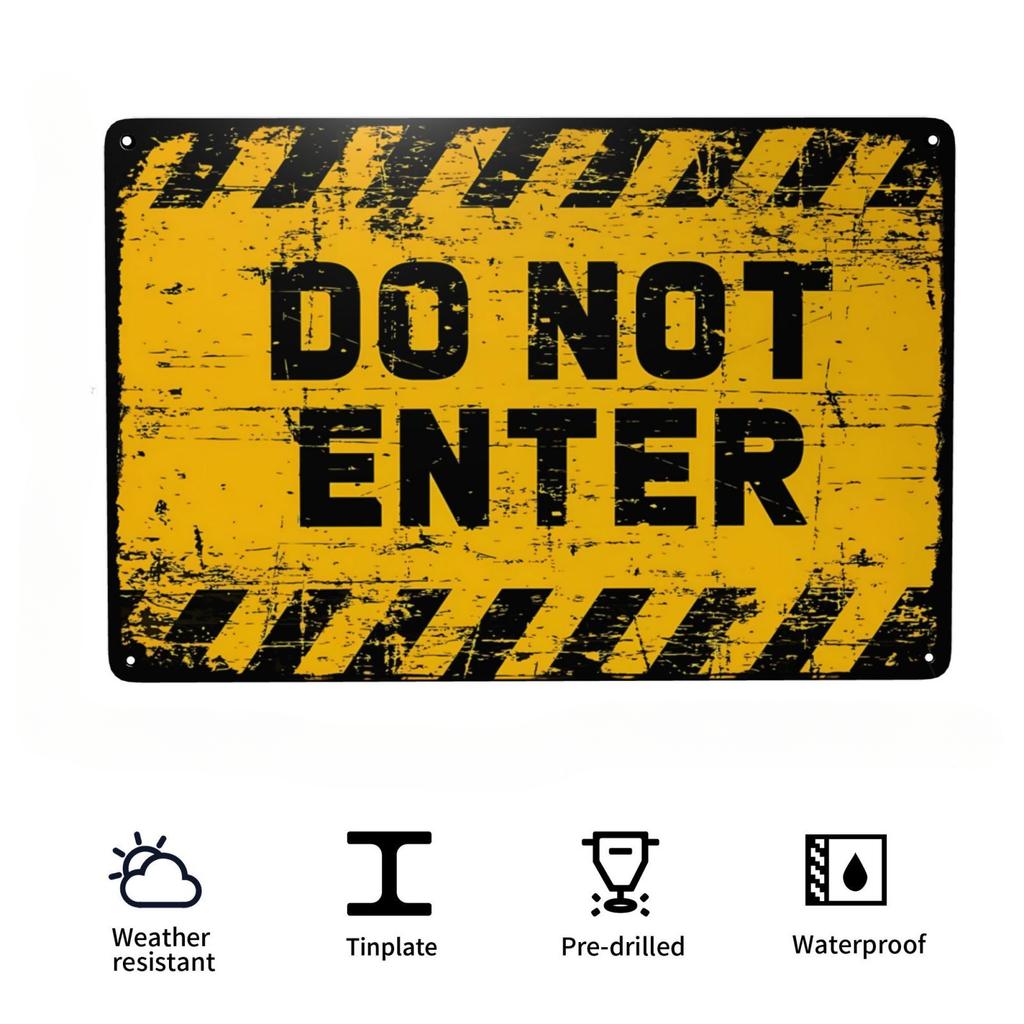 Metal Aluminum SignDanger High Voltage Electrical Shock HazardDanger Velociraptor ContainmentAluminum Sign For IndoorOutdoor