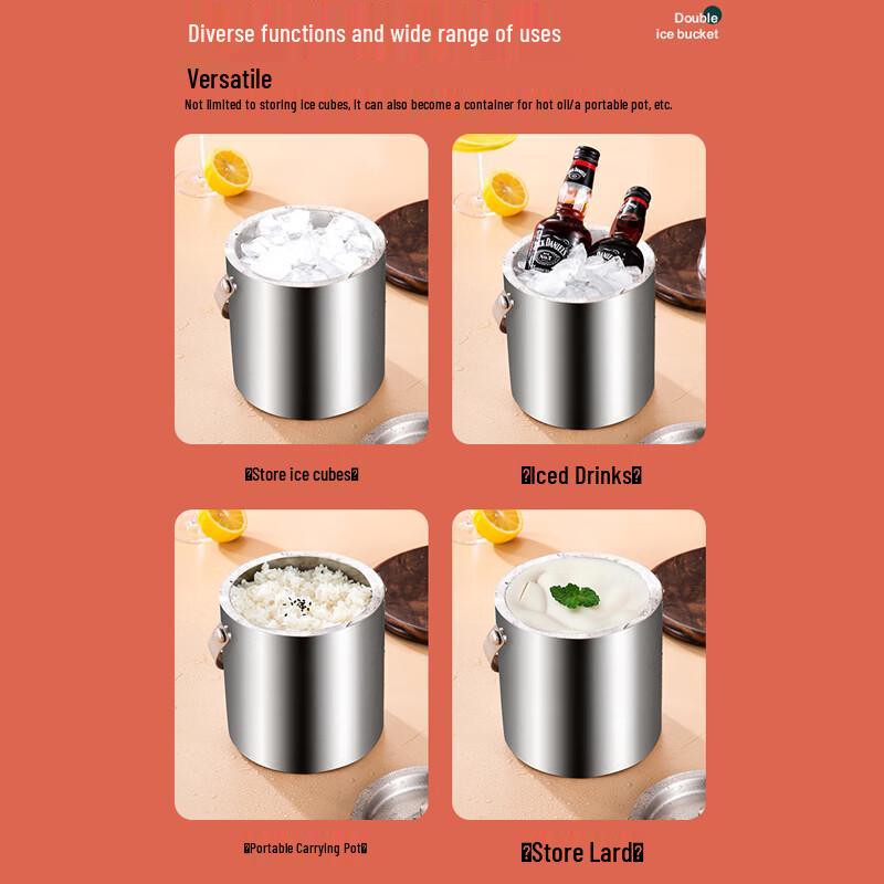 Homeglen 304 Edelstahl Doppelwandiger Eisbehälter