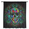 Colored Skull Art Window Treatment Tulle Modern Sheer Curtains for Kitchen Living Room the Bedroom Curtains Decoration