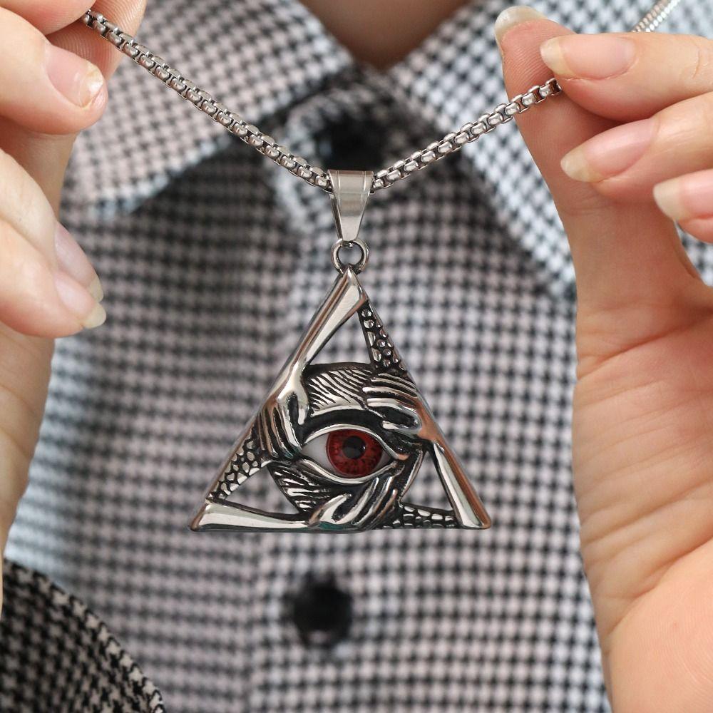 Delicate Devil's Eye Necklace Triangle Women Pendant Necklace Valentine's Day Gift