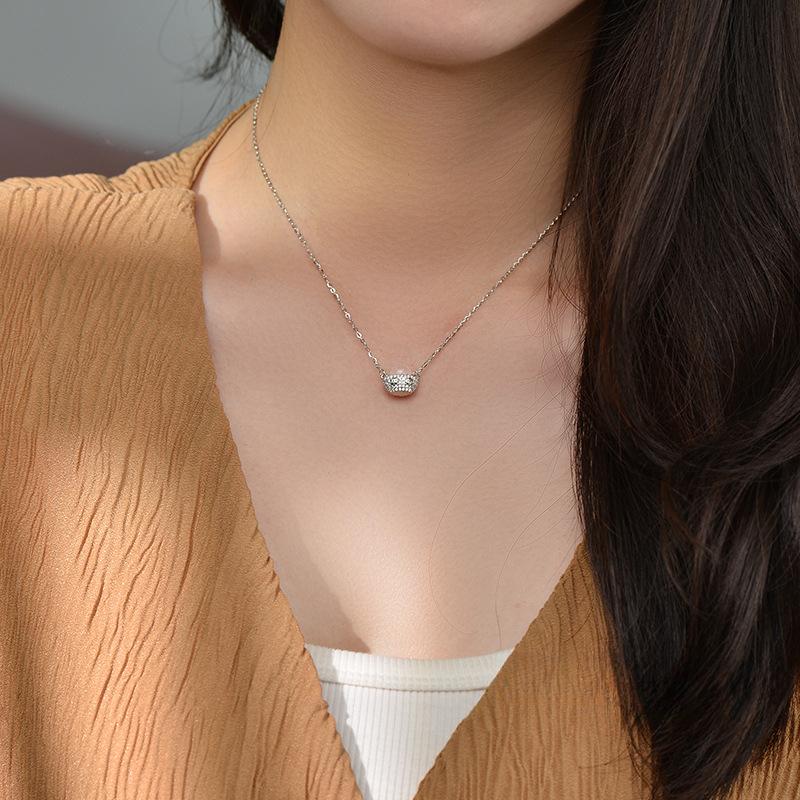 Jin Yuanbao Weißer Jade Mark Halskette Leichter Luxus Neuer Chinesischer Stil Elegant und Exquisit Temperament Schlüsselbeinkette