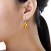 Zhenrong Gold-Plated Yellow Crystal Zircon Earrings - European & American Luxury Drop Engagement Earrings for Women