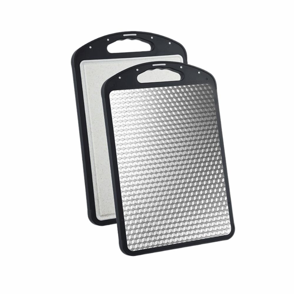 

Stainless Steel Kitchen Chopping Board Double-side Chopping Block Durable Cutting Board M