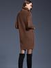 Autumn and Winter Plus Size Women's Knitted Sweater Dress Long High Neck Sweater for Women