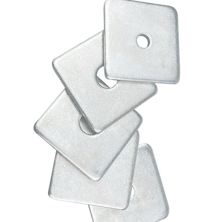 Thick Galvanized Square Iron Washer with Hole for M6-M24 Curtain Wall Use