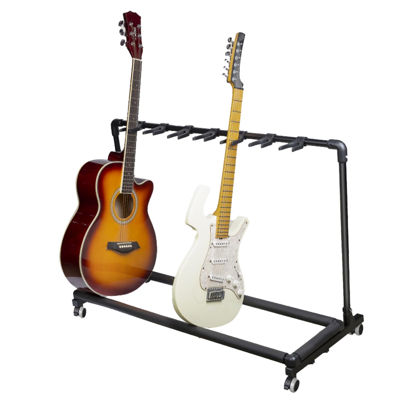 

Universal Movable Black Guitar Stand with Metal Display Rack for and Electric Guitars Wheels, Multi-Guitar Band, Stage, Bass, Acoustic, (FL-17W)