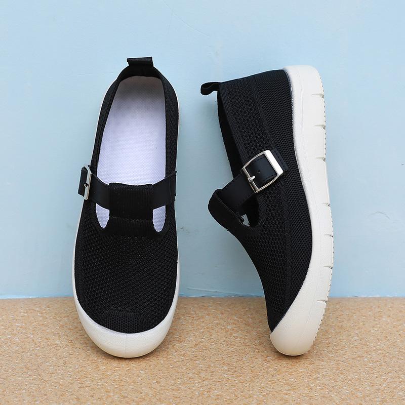Fashion Purple Women's Casual Slip-On Mesh Shoes Beijing Old Style Cotton Shoes Comfortable Low Heel Summer Season Unisex Ankle Covering