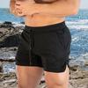 Men Sport Shorts Solid Color Design Regular Fit Casual Shorts with Drawstring Quick Drying Fitness Shorts