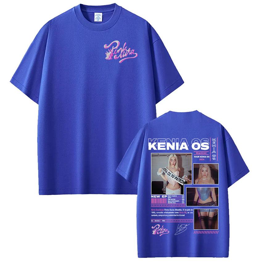 Singer Kenia Os Pink Aura Tour Album Merch Graphic T Shirt Unisex Women Retro Aesthetic TShirts Casual Oversized Short Sleeve Tees