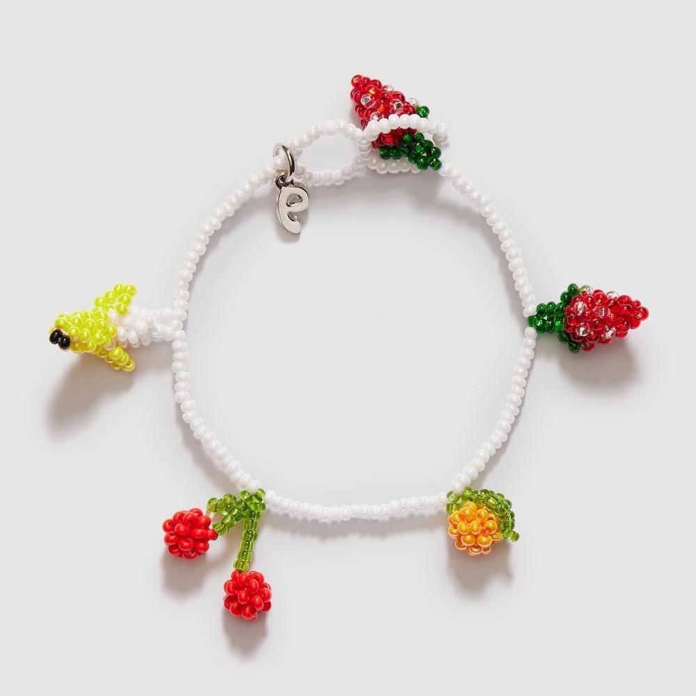 Lemon Vegetables Hand Chain Orange Strawberry Cherry Bangle Aesthetic Beaded Fruits Bracelet  Gift