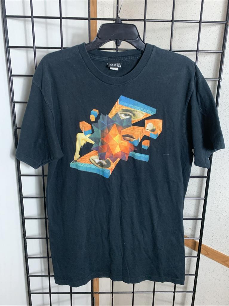 VOLCOM Black T-Shirt 2010-2012 Label Size L Unisex T-Shirt