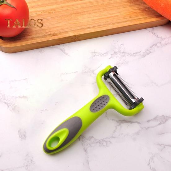 Edelstahlklingen, 3-in-1-Obstschäler mit Julienne-Funktion, rutschfester Griff, Obst, Gemüse, Kartoffeln, Karotten, Gurken, Schäler, Küchenhelfer