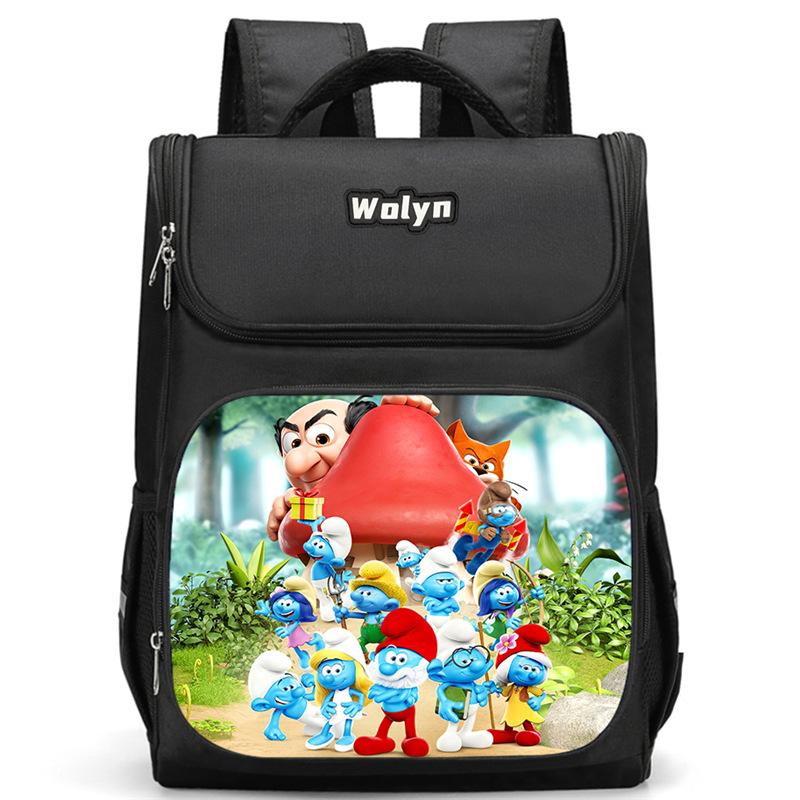 Smurf Anime Backpack Student Schoolbag Computer Bag