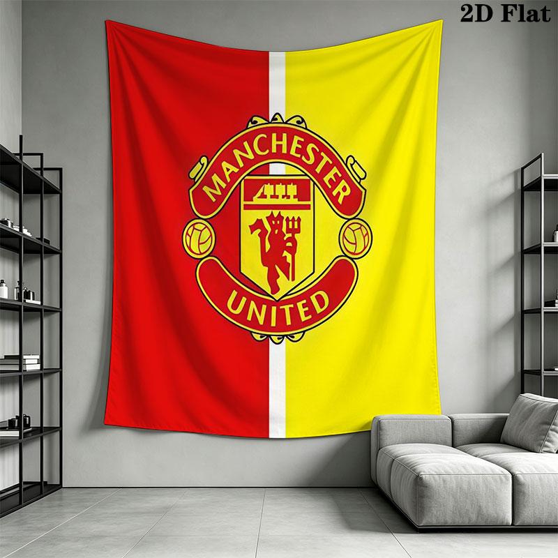 Man Utd L Wall Hanging Printed Fabric Blanket Decorative Tapestries for Bedroom Living Room Home Decor