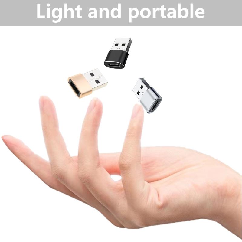 Short USB C to USB Adapters USB Type C Female to USB2.0 Male Adapters Connectors Charger Adapters for Phone Laptops